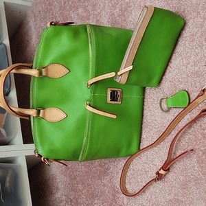 Dooney and Bourke Pocketed Satchel in Spring Green